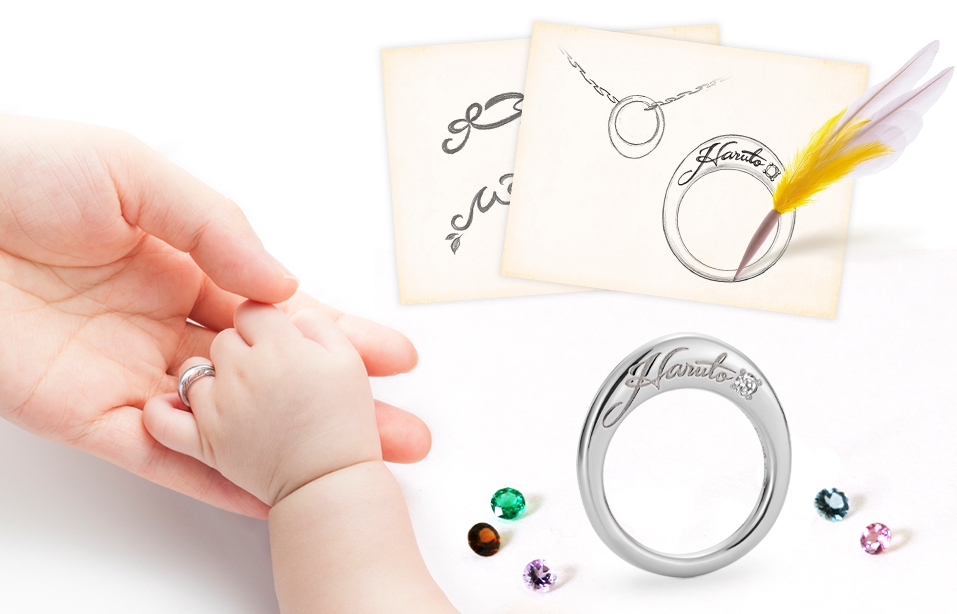 たまごをイメージしたベビーリング Zoomライブ接客にて3月1日(月)先行販売。4月16日(金)全国のケイウノ店舗で新発売