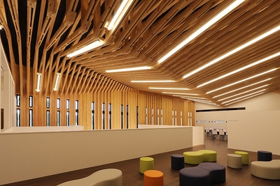 事務棟のトラス構造