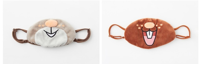 左から)ホシガリスのマスク 、ヨクバリスのマスク