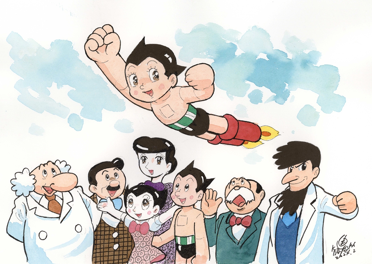 小林準治 直筆水彩画「鉄腕アトム」
