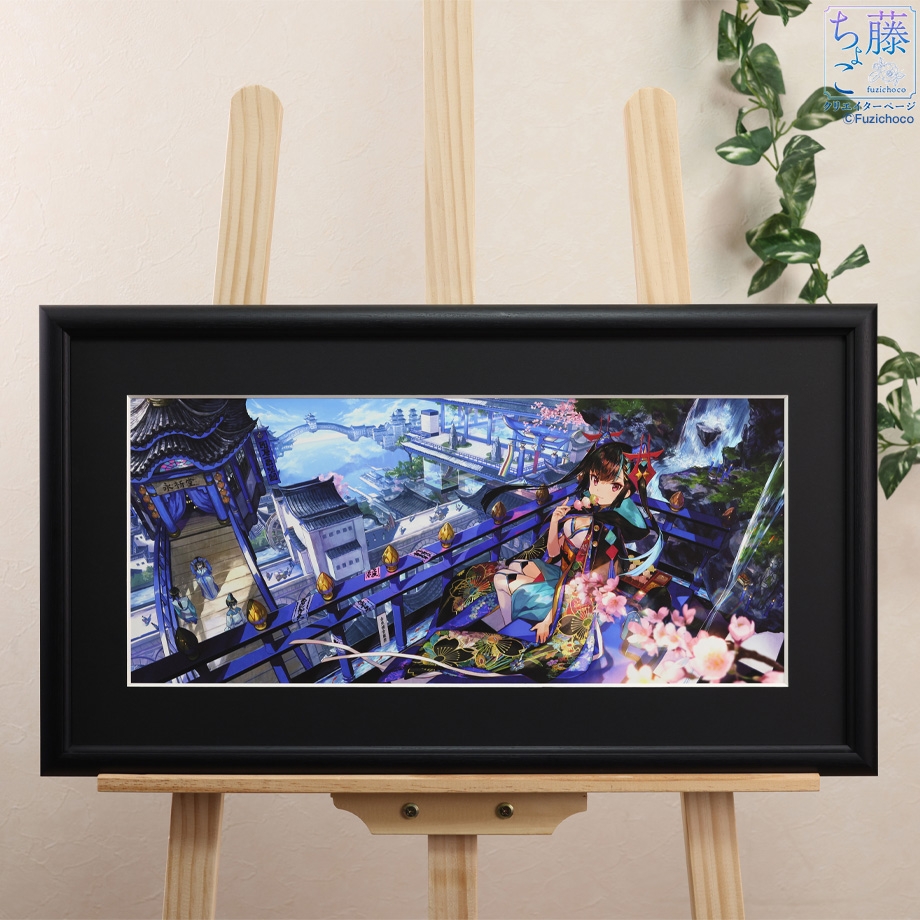 複製画「彩幻に臨む金魚茶屋」