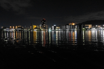 デッキから見える美しい夜景