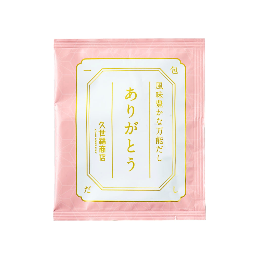 風味豊かな万能だし ありがとう(一包):140円(税込)