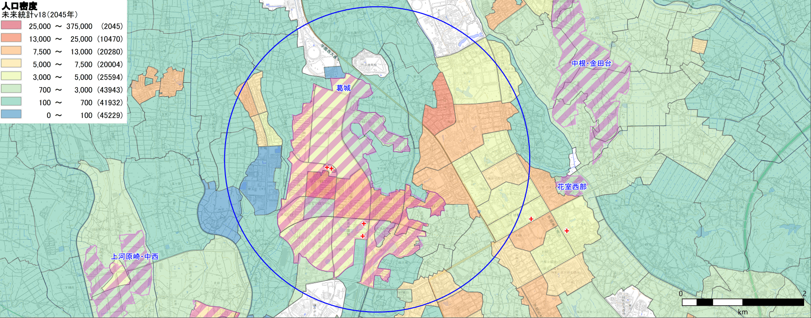 つくば周辺(2045年)