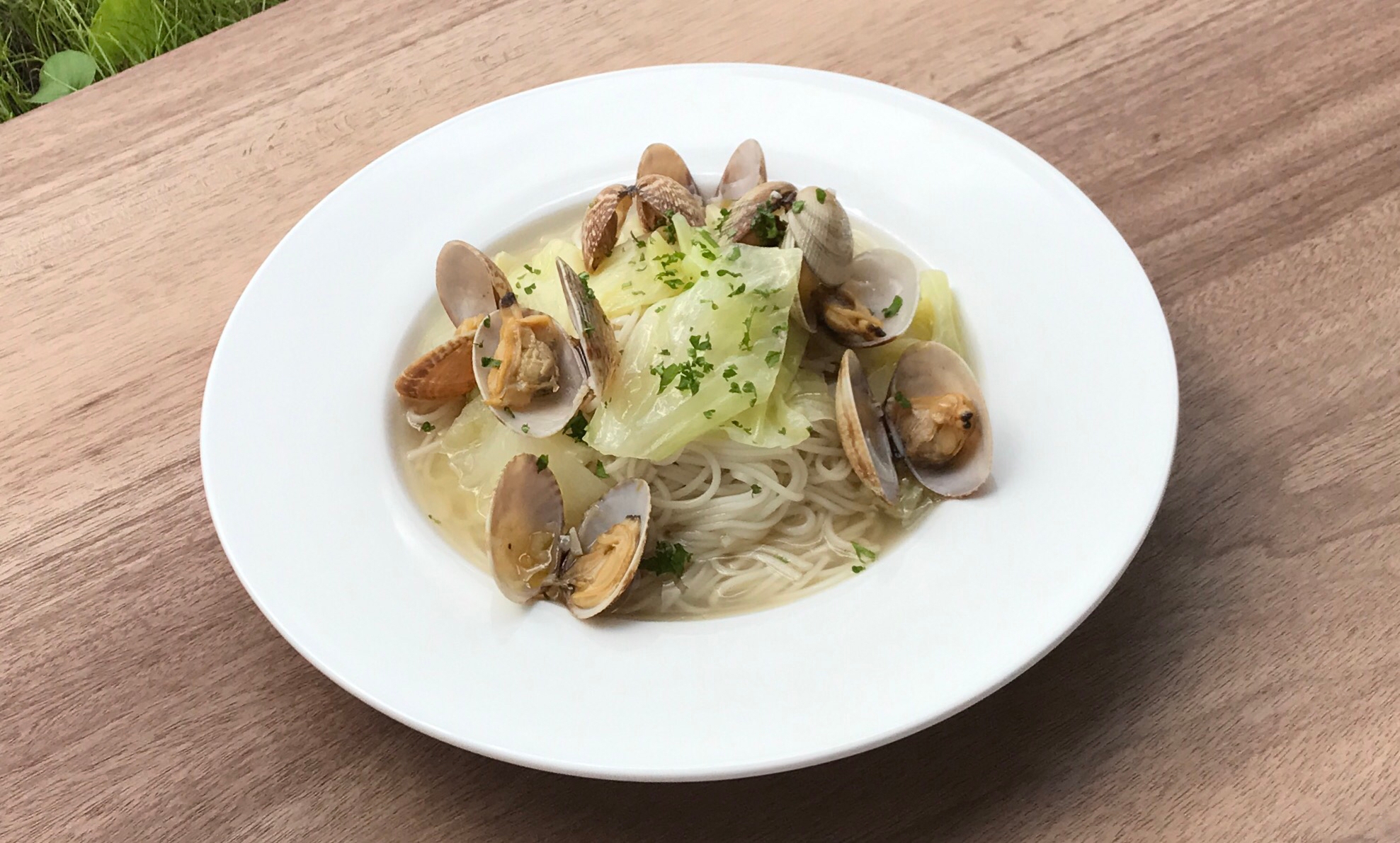 低糖質麺:調理例4(あさりのスープパスタ風)