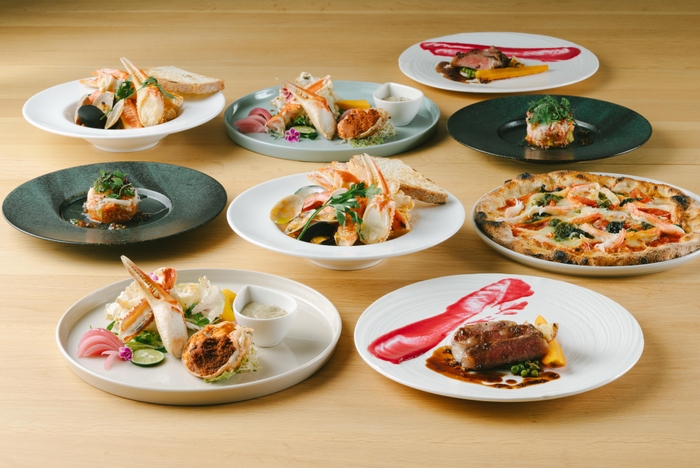 <FUYU -蟹&牛->コース 一例