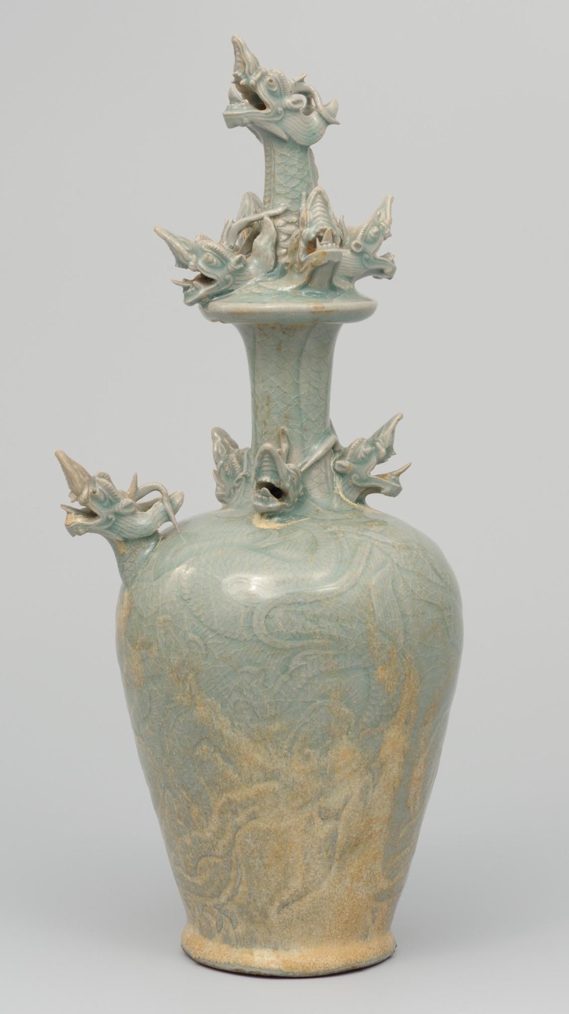 重要文化財 青磁九龍浄瓶 朝鮮・高麗時代