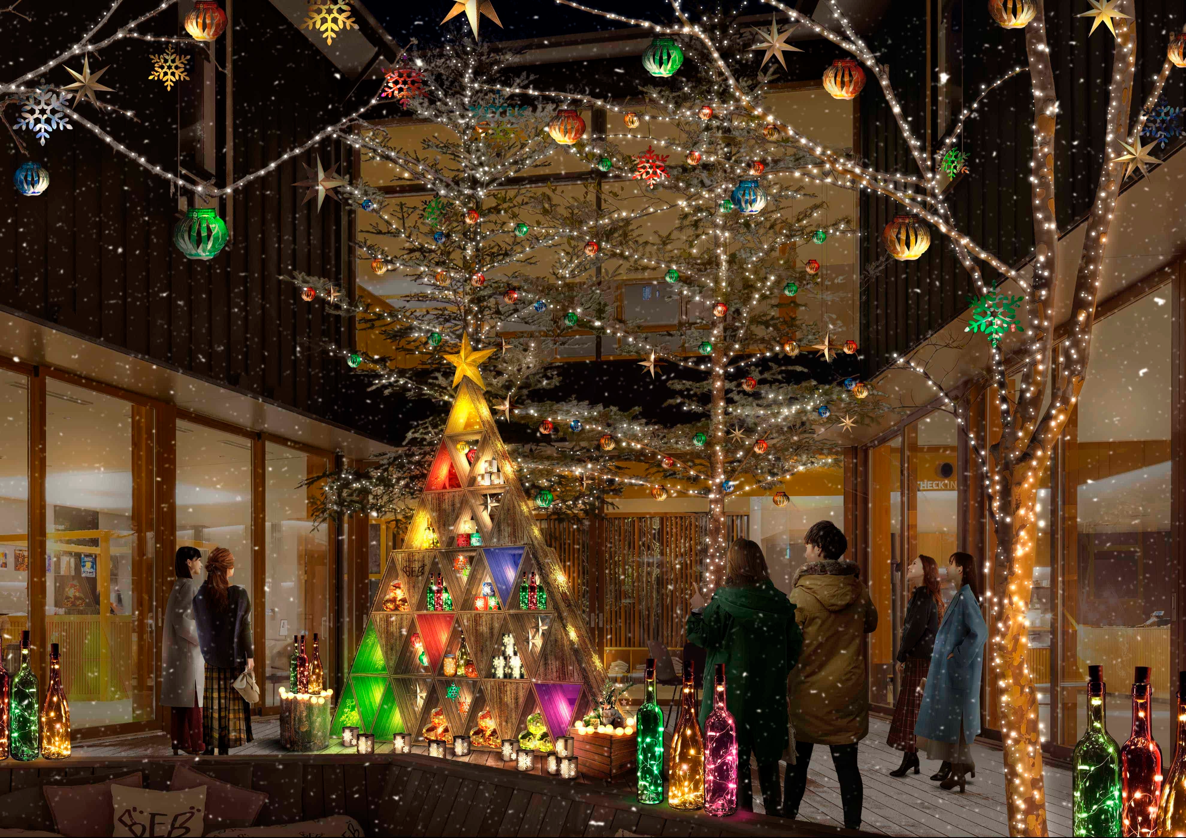 【BEB5軽井沢】間伐材や空き缶、瓶がクリスマスツリーに！？ さまざまな資源の再利用を体感できるイベント「BEB サスティナブルクリスマス」開催｜期間：2022年12月1日〜25日