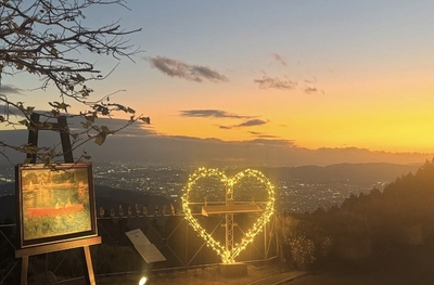 京都方面の夕景（10月上旬）