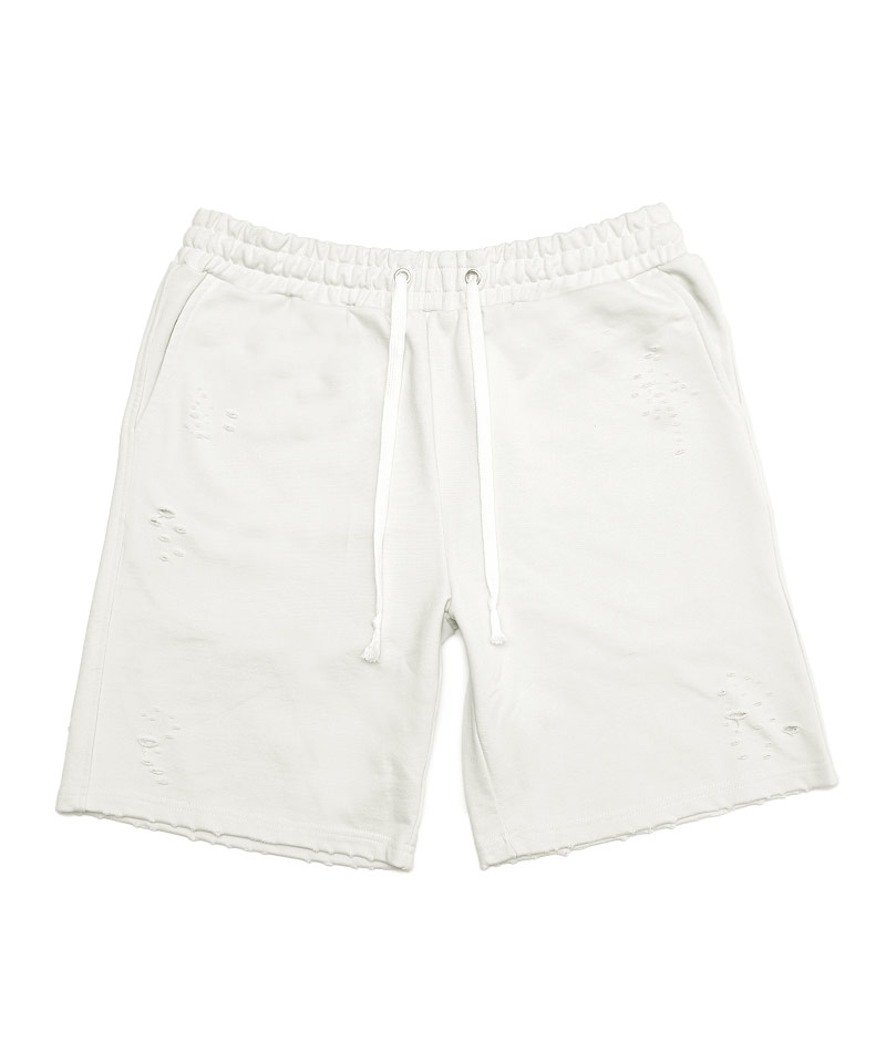 【BlackLetter】Dirty Embroidery Sweat Shorts(オフホワイト)