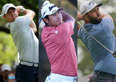 左からローリー・マキロイ、松山英樹、ジョン・ラーム