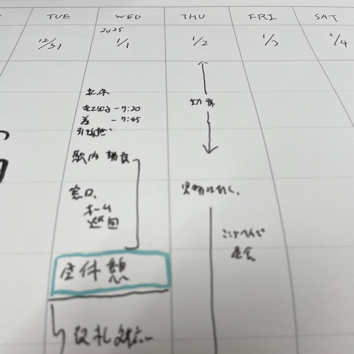 7Days版 記入例その2