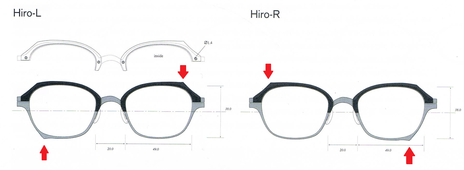 利き顔に合わせて設計された具体例