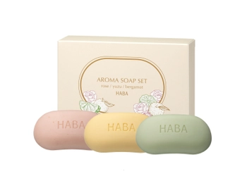 ハリ・つや・うるおいを与える成分配合！ 香り立つ絹泡の洗顔・全身用石けん　 2025年10月21日(火)より数量限定発売！ 『アロマソープセット(ローズ・ユズ・ベルガモット)』