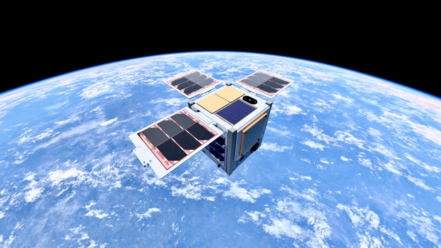 宇宙空間に放出された「DENDEN-01」のイメージ図