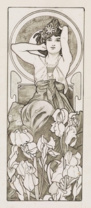 アルフォンス・ミュシャ《アメジスト（連作『四つの宝石』より）》1900年