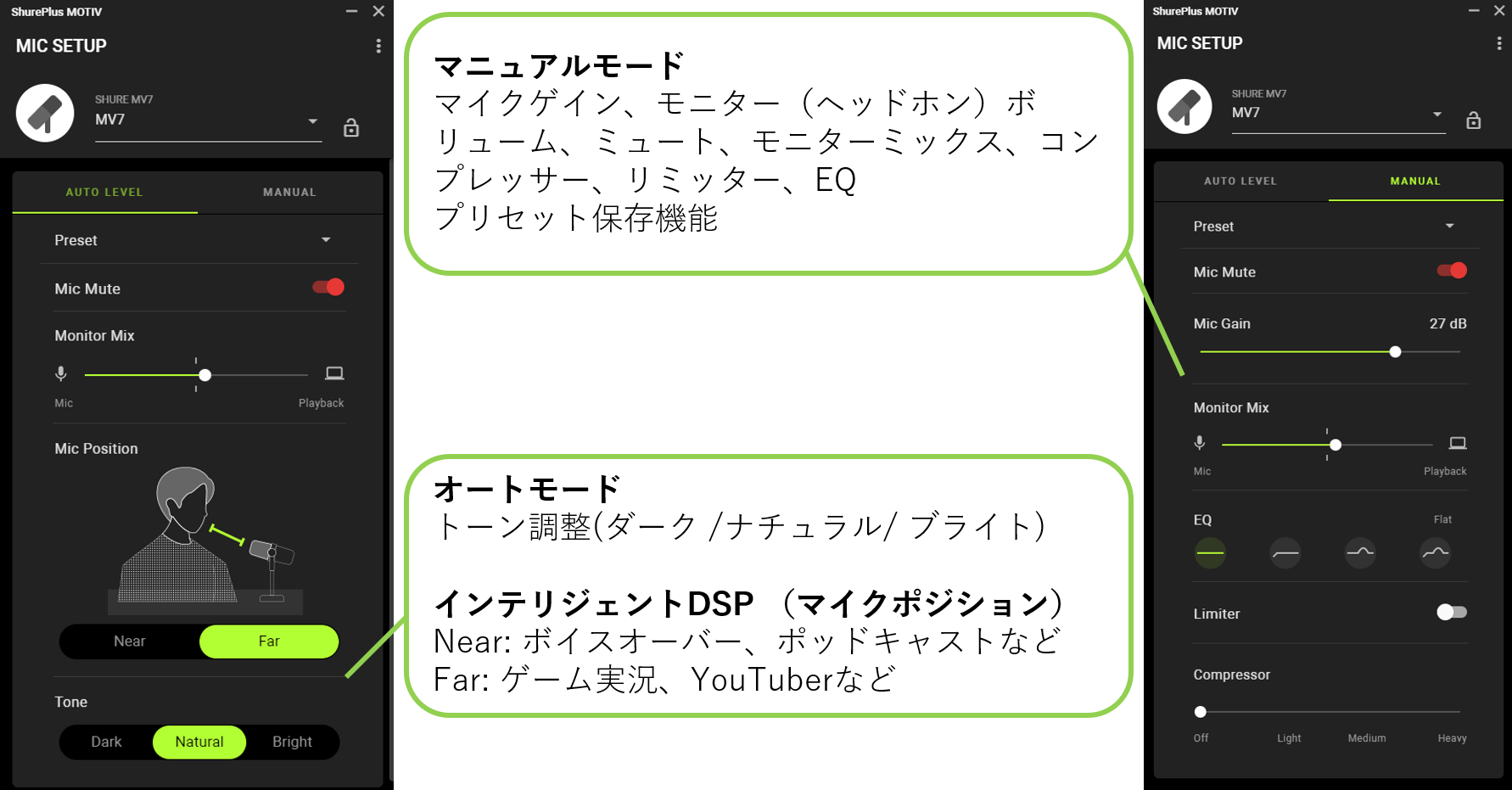 ShurePlus MOTIV™デスクトップ用アプリ