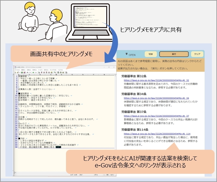 受賞した「リーガルカメラアシスタント」の画面イメージ