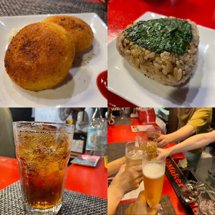 芋もち、おにぎり、ガラナなど