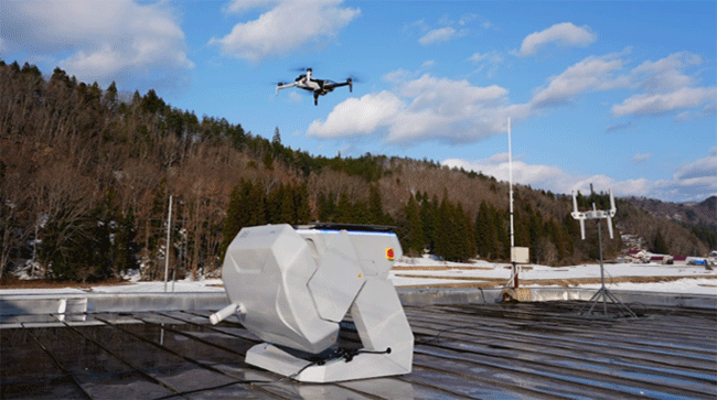 【ドローンポートから離陸する様子】