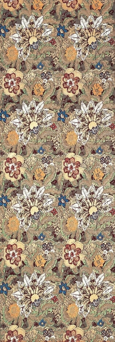 堂本印象図案「唐花文金唐革錦」1907年 龍村美術織物蔵