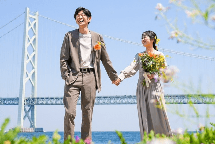 ▲明石海峡大橋を背景に撮影することも可能