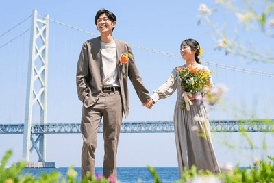 ▲明石海峡大橋を背景に撮影することも可能