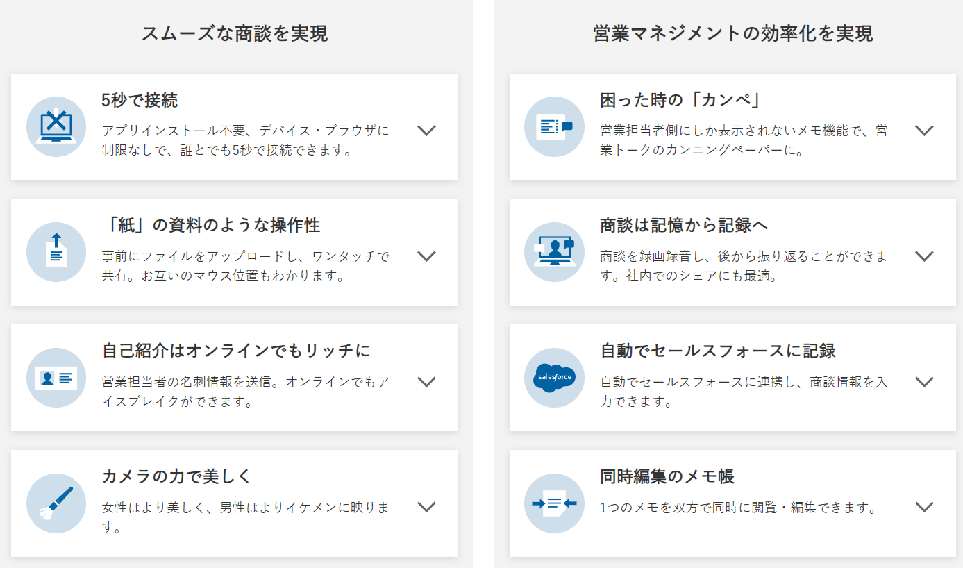 ベルフェイスの主な機能