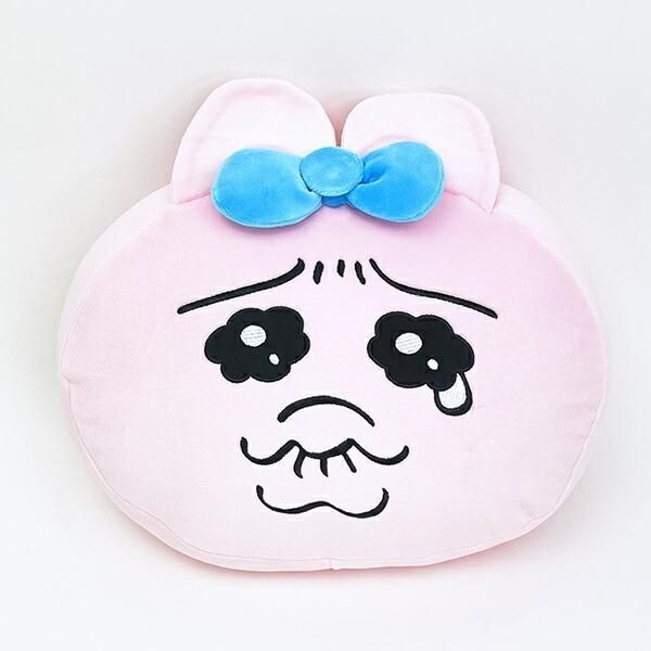 ひざの上にぴったりサイズ！おぱんちゅうさぎのなみだフェイスクッション。