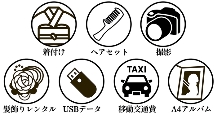 卒業式袴持込プラン(税込77,000円)セット内容