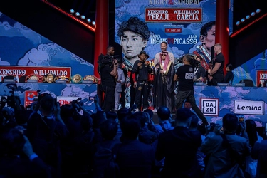 「リングV：ナイト・オブ・ザ・サムライ」記者会見、リヤドで開催 日本とメキシコのボクシングスターが集結、今週土曜の大一番を前に