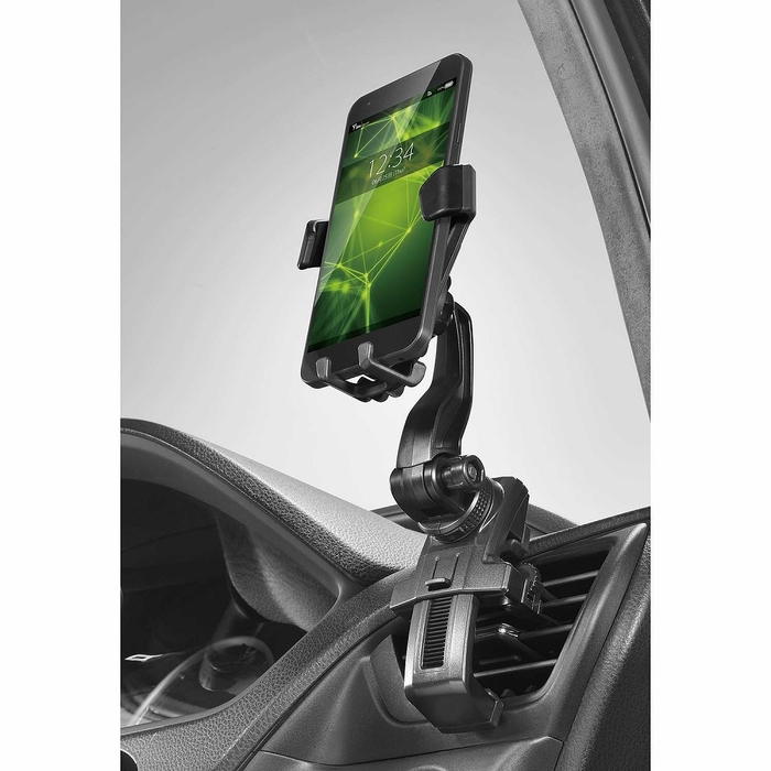 カーメイト SA29 スマホルダー ロングアーム エアコン取付 ウィングキャッチ ブラック 装着イメージ