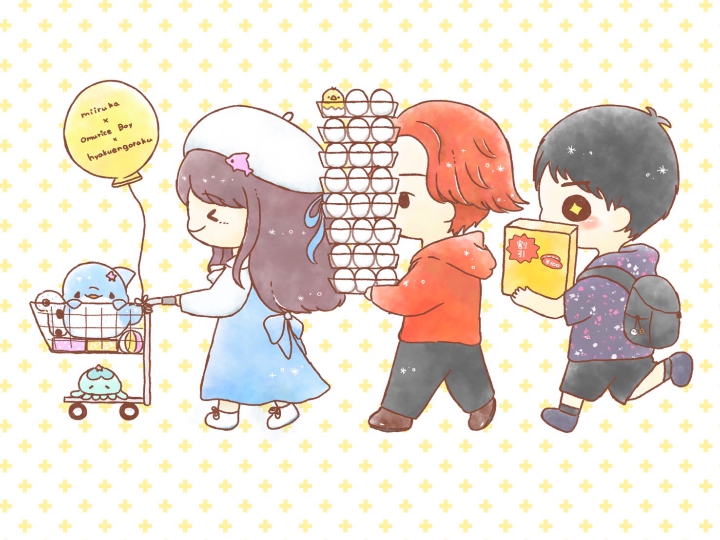 超人気動画クリエイター＆イラストレーター【みいるか×オムライス兄さん×100円娯楽(税抜)】が初のインストアイベントを博多阪急で開催