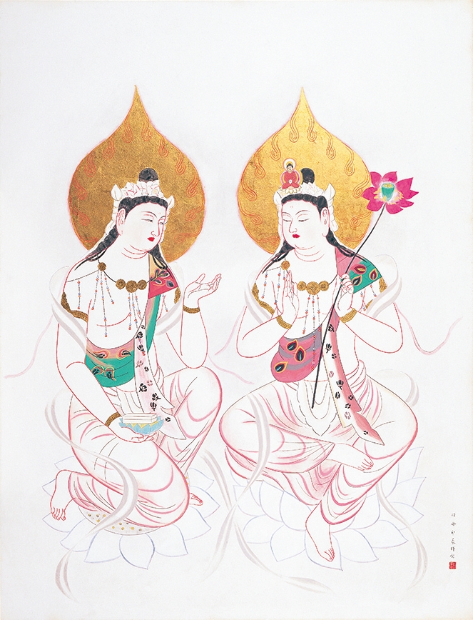 堂本印象 観音と文殊 1943年