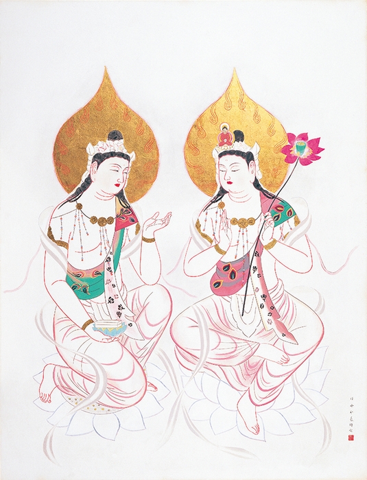 堂本印象 観音と文殊 1943年