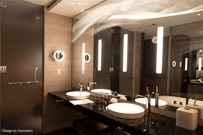 アートを施した照明一体型ミラー