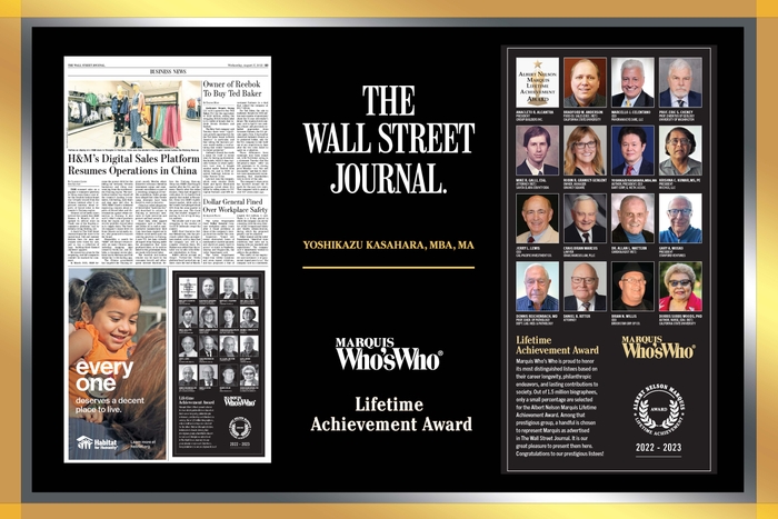 The Wall Street JournalよりAlbert Nelson Marquis Award授賞者