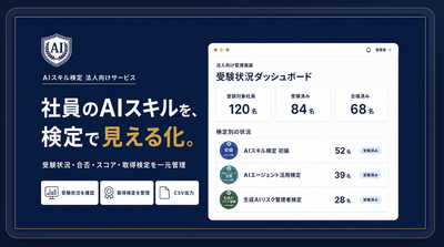 「法人向けAIスキル検定」ダッシュボード