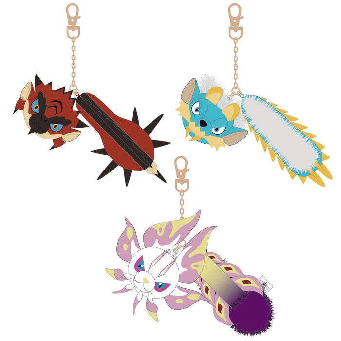 ▲【モンスターハンター・ザ・フィールド】 しっぽ付きマスコットキーホルダー(全3種)/税込2,750円