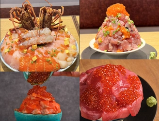 【熱海銀座おさかな食堂】 総重量1.5キロオーバーのぶっかけ！デカ盛り海鮮丼が登場！ GWは熱海でぶっかけデカ盛りメニューを味わい尽くそう！ GWは熱海でぶっかけ！