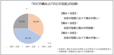 「のどの痛み」と「のどの炎症」の比較