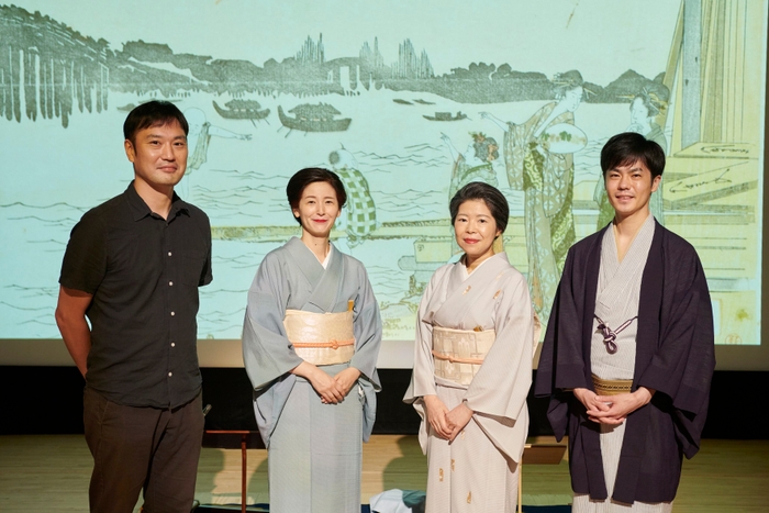 (左から)映像監督:渡邊いち、明暮れ小唄、噺家:柳家緑太