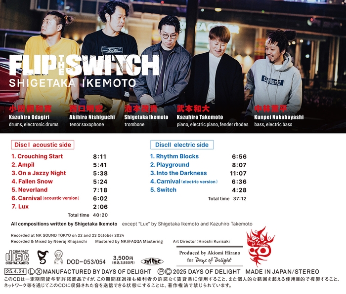 DOD-053/054 池本茂貴『Flip the Switch』back inlay