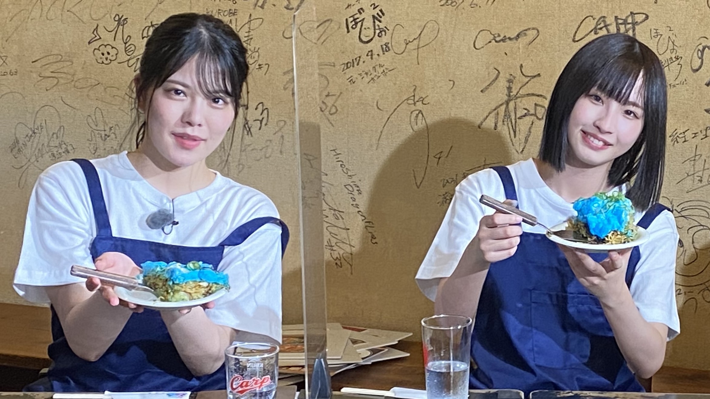 【STU48】青いグルメに挑戦！お好み焼き調査で絶品○○焼き登場