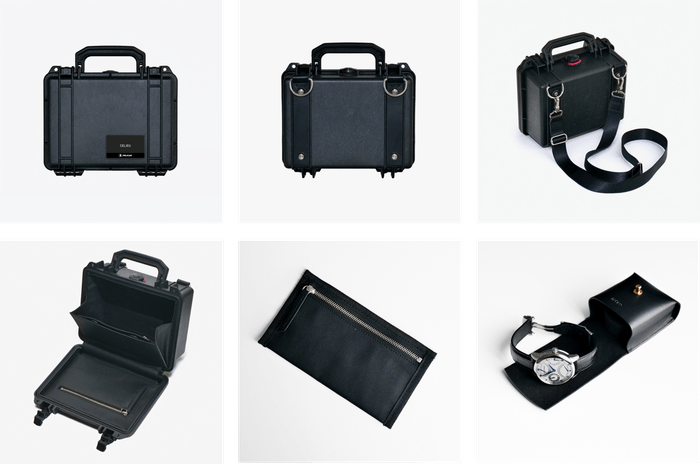 *ジップポーチは標準装着。別途オプションで仏のジャン・ルソーとのコラボモデルのデザインにもなったウォッチポーチ“Le Carre One(ル・カレワン)(*ベルトループ付き)”が取り付けられます。