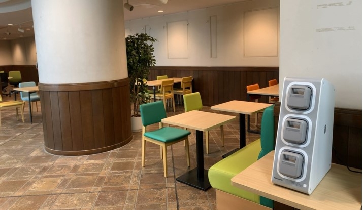 可搬型バッテリー「イーブロック」をキャンパスに設置したイメージ