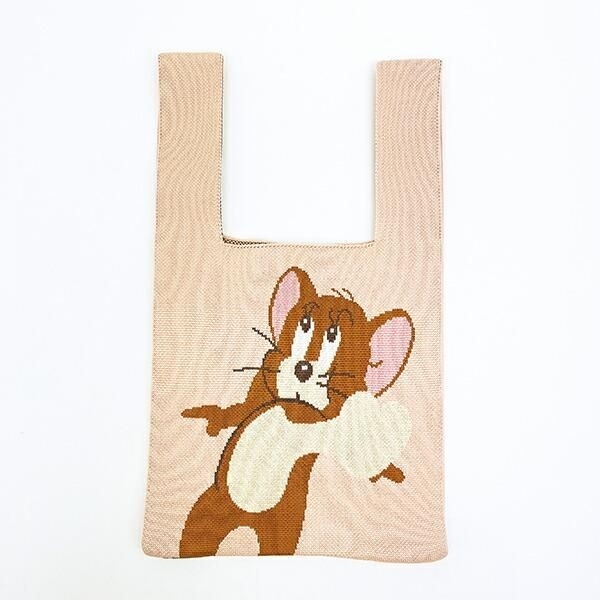 トムとジェリーのお茶目な姿がハマりそう。お出かけの際にお供にしたい、チアフルニットマルシェバッグです。