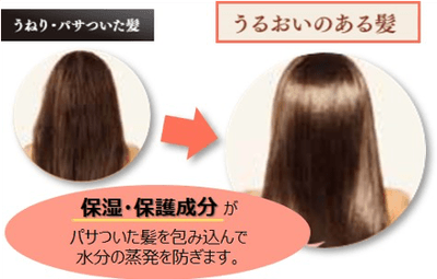 水分量14％の髪へ