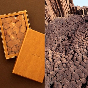 柱状節理を模したココアクッキー（下田産のひじき使用）