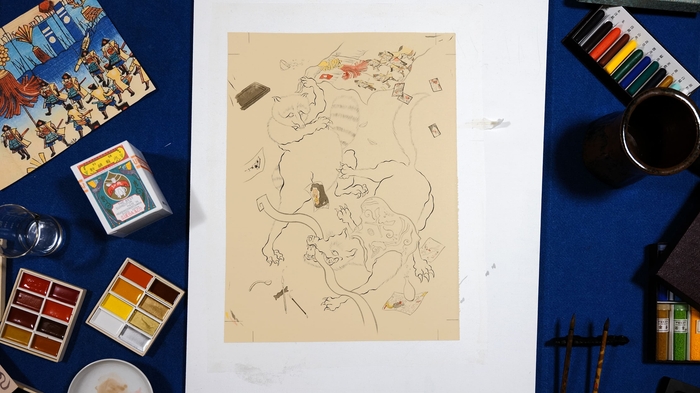 丹羽優太が描く下絵